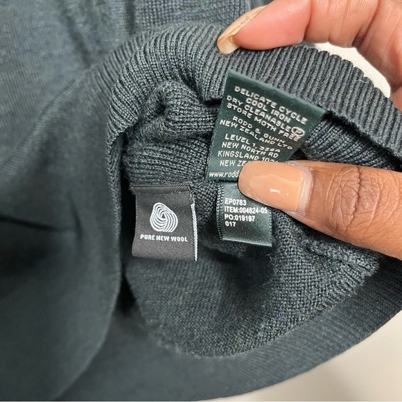 Rodd and Gunn New Zealand Men Sweatshirt Large Green Italian Yarn Pure Wool - Picture 4 of 10